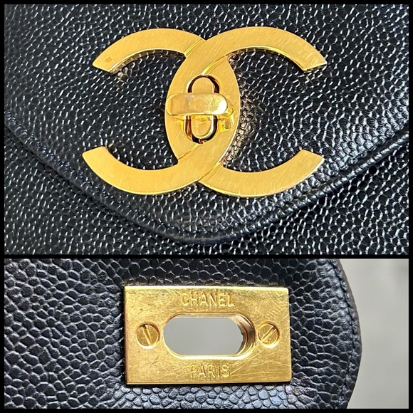 CHANEL Classic Black Caviar Leather XL Supermodel Shopping Tote / Weekender Bag - Picture 10 of 12